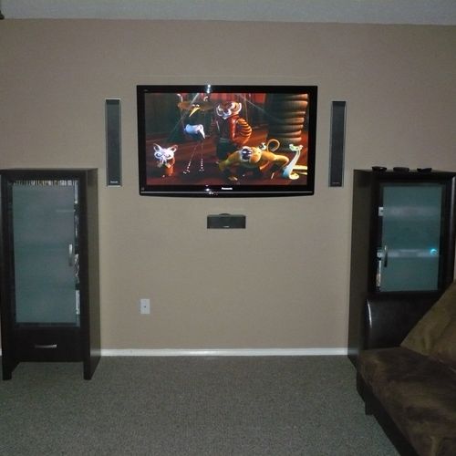 This is a TV we mounted and custom routed all the 