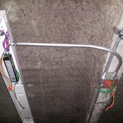 commercial lights wiring and conduit bending