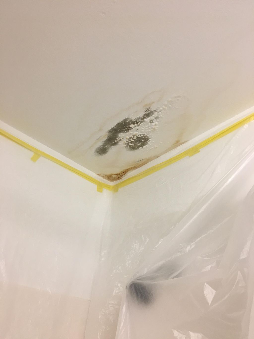Before picture, leak from upstairs, affected drywa