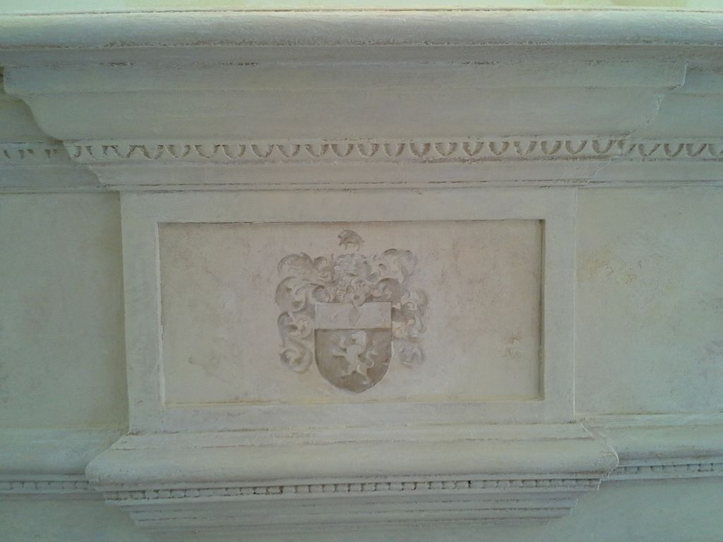 A wooden mantel turned into stone look with plaste
