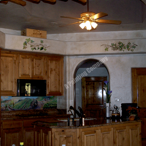 Faux finished kitchen, decorative painting of type