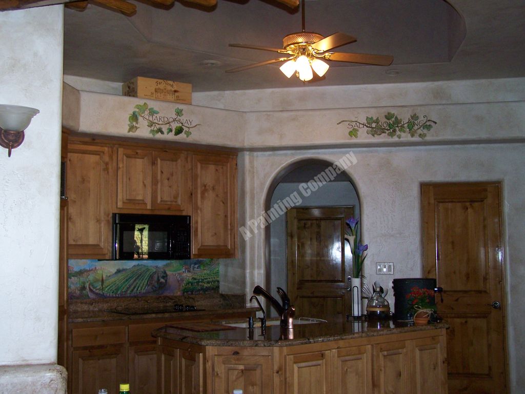 Faux finished kitchen, decorative painting of type