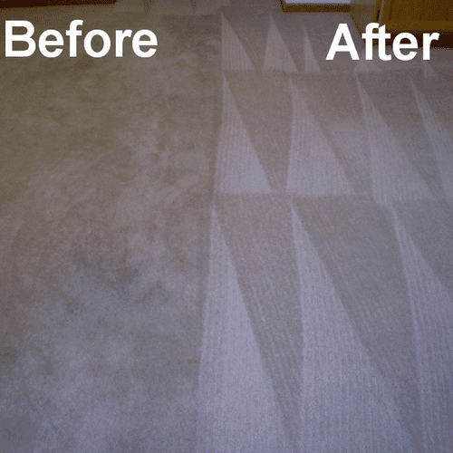 Before and after pictures of carpet KMB cleaned