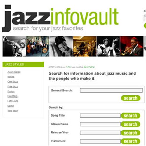 Search Engine of Jazz Artists for Broadcasting Com