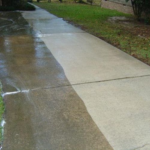 Concrete: wash away years of grime from driveways,