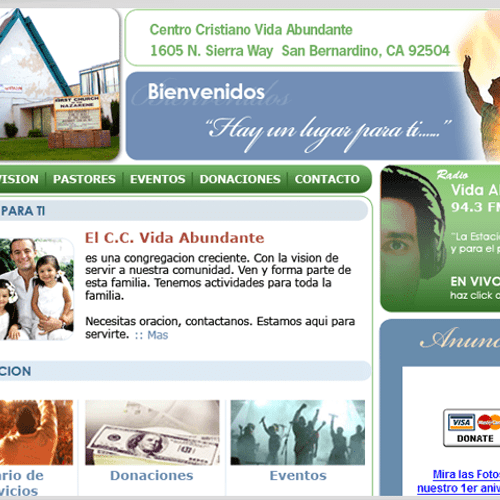 Vida Abundante - church
Web design, multimedia str