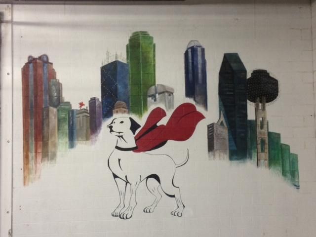 Logo with Dallas Skyline 16' x 19'  Mural