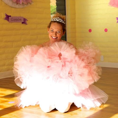 So many tutus to pick up after a birthday party!