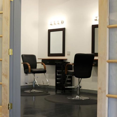 Dry Salon featuring three styling stations.