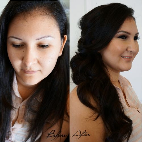 Before and After Transformation - Makeup & Hair