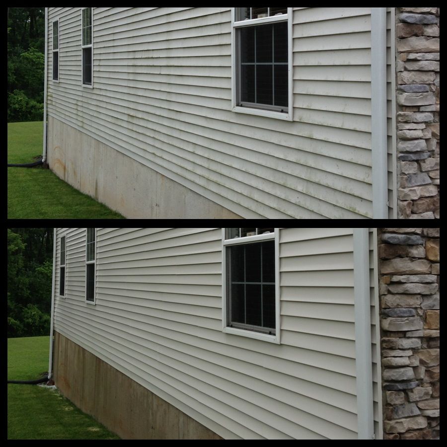Alburtis Pa house washing, before & after