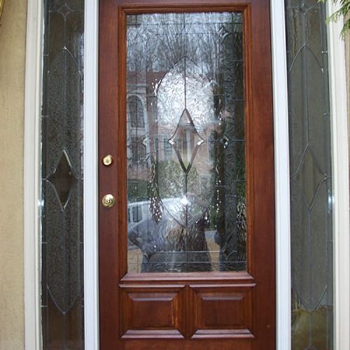 After our services - door restored - art glass pan