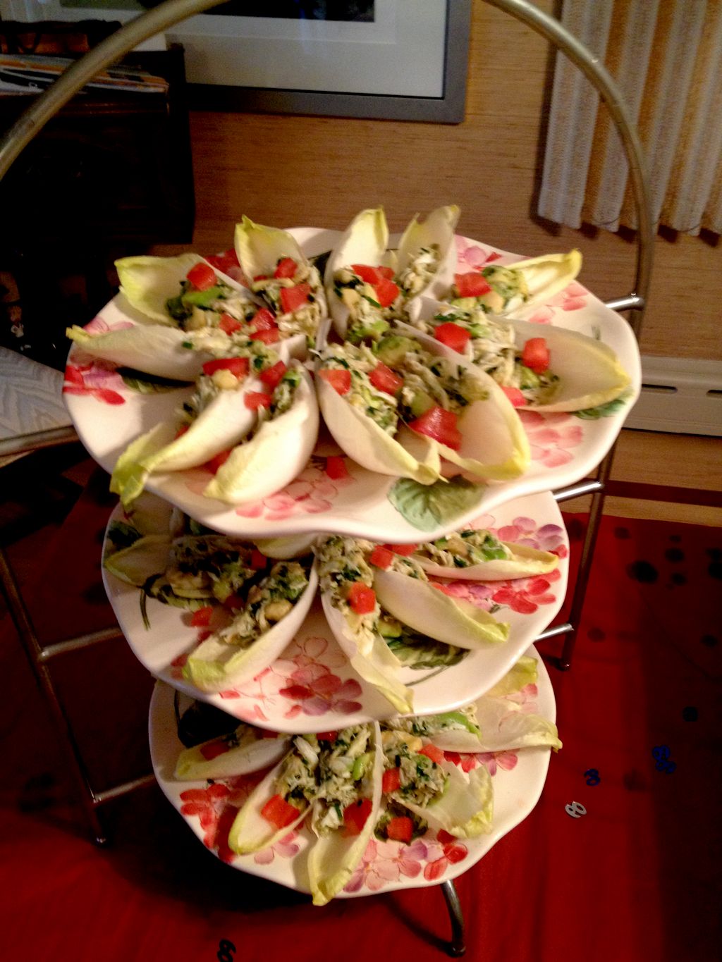 BOD cocktail reception: crabmeat/avocado salad on 