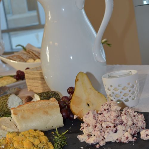 Artisan cheese displays paired with local preserve