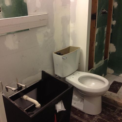 bathroom project during