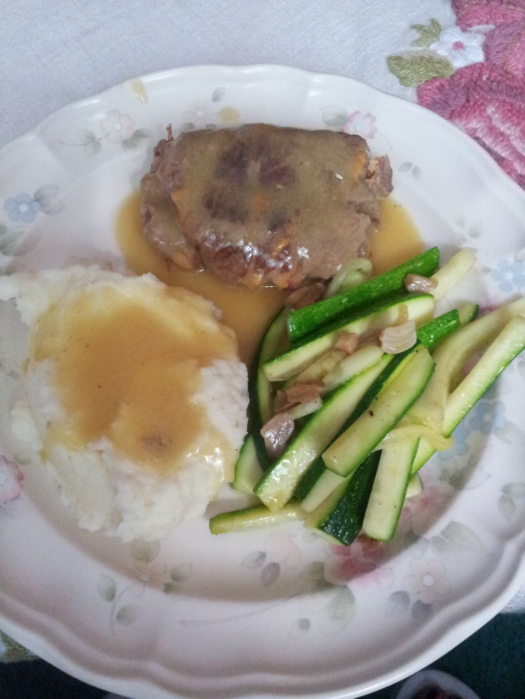 A German Meal: Roladen, Garlic and Parmesan Mashed