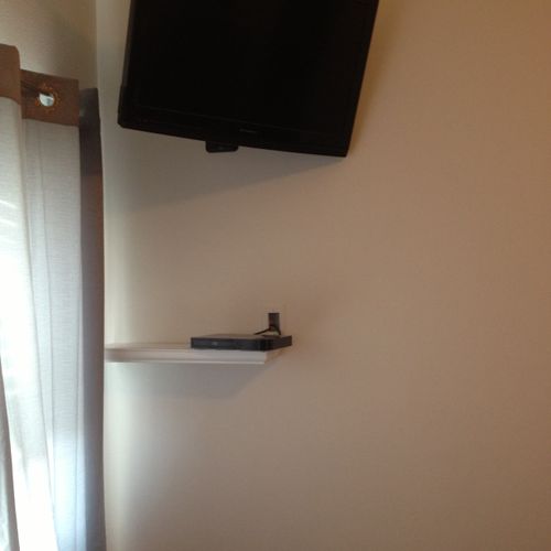 Hung a TV in this client's bedroom, connected it t