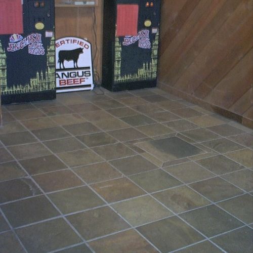Slate floor for a restaurant.