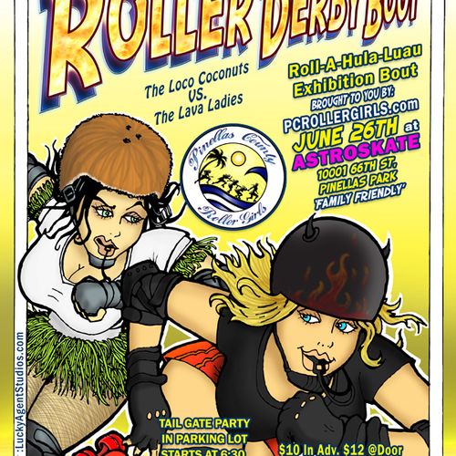 Poster and Flyer design for PCRollerGirls.com