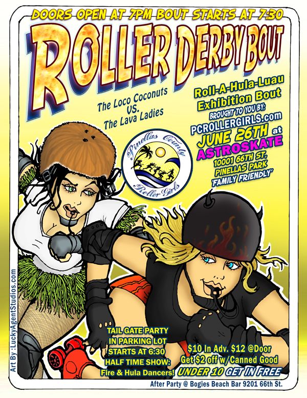 Poster and Flyer design for PCRollerGirls.com