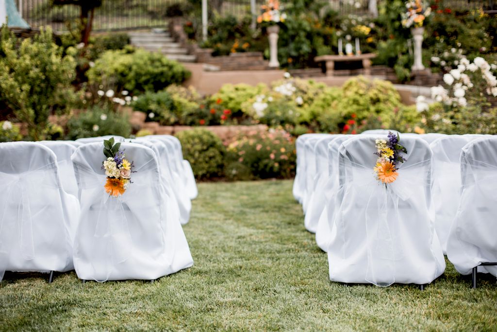 Our bride walks down from a beautiful landing whil