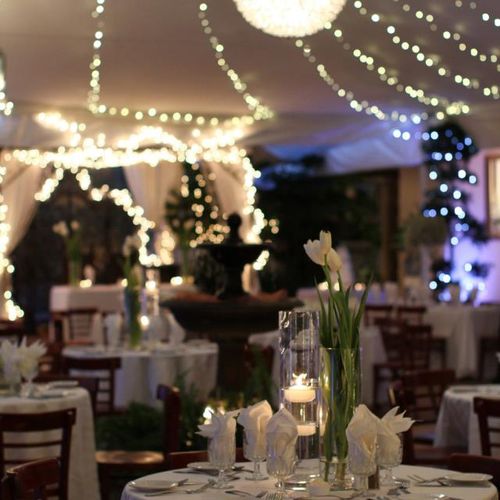 Wedding under a canopy.  Decor and floral design b