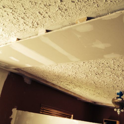 ceiling re texture and soffit build