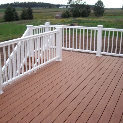 Composite decking and handrails