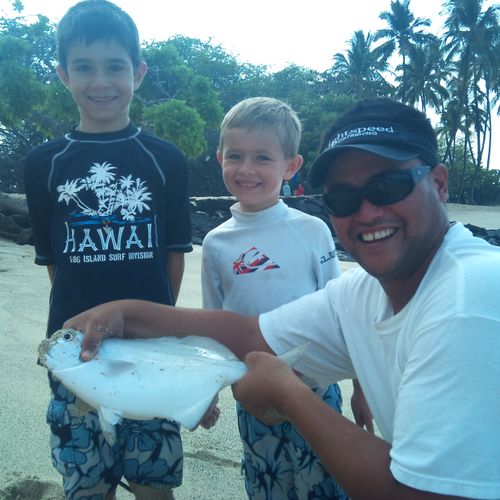 Some excited Jr anglers with a nice Nenui