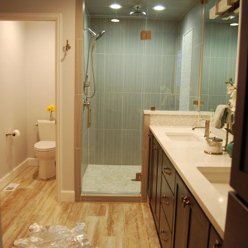 Complete master bath remodel with custom cabinetry