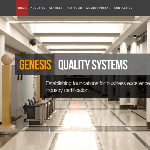 Website for Genesis Quality Systems - www.genesisq