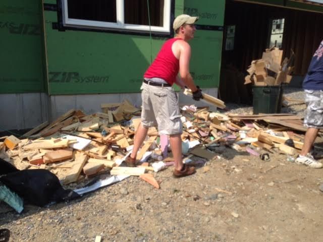 at work! full truck load of wood and demo