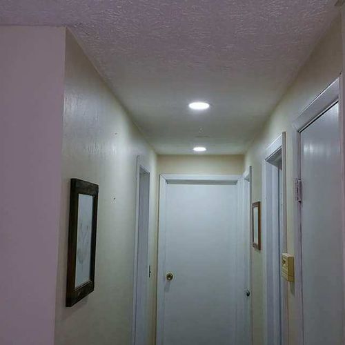 Two LED 6'' can lights in hallway
Geneseo, NY