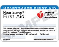 Sample First Aid card