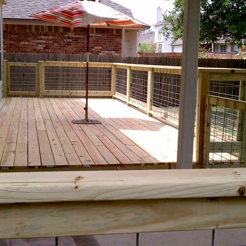 Custom deck,homeowner will be staining it on their