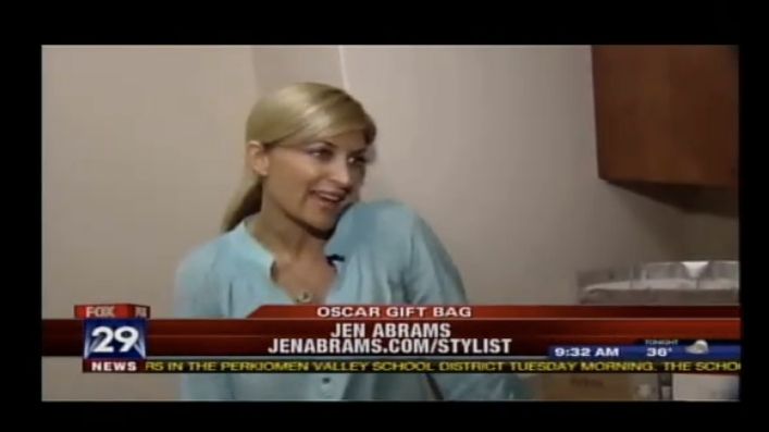 Jen covers Oscar Swag bags on Fox TV