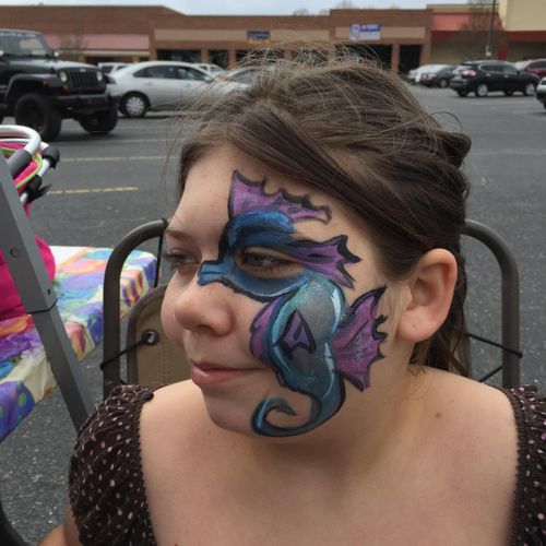 Sea horse face painting.