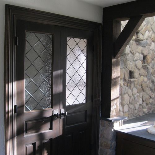 Leaded glass door panels
