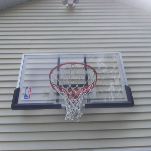 Basketball goal wall mount