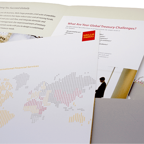 Brochure system for Wells Fargo International