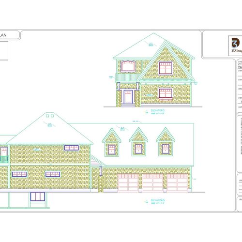 Completed construction plans for a custom home bui