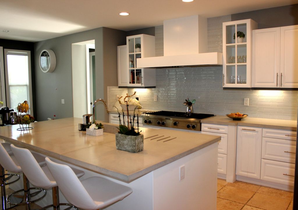 Full Kitchen remodel: New Island, partition wall, 