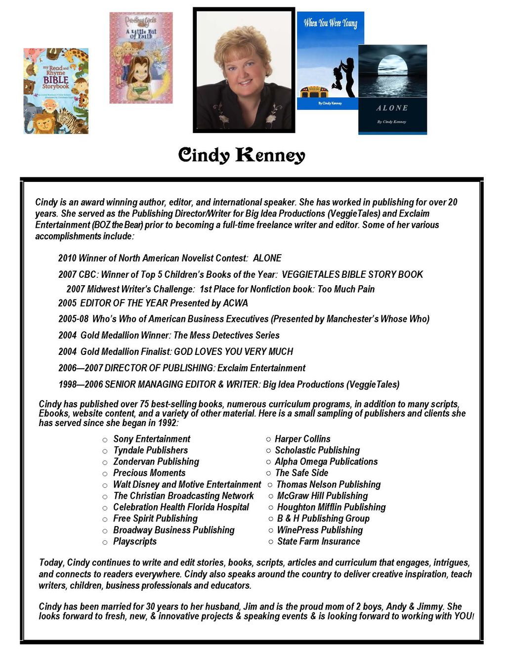 Cindy Kenney Bio