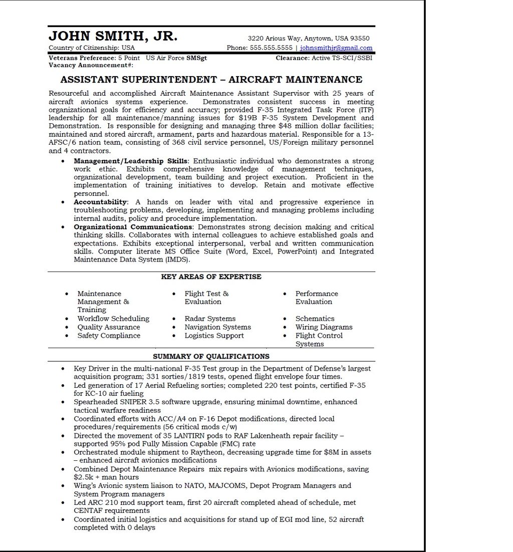 Sample Military Transition, page 1
Transitioning o