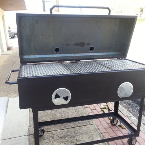New charcoal grill with stainless steel grilling s
