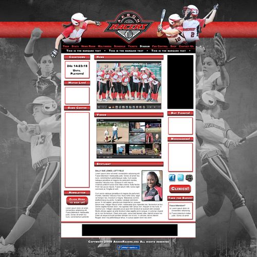 Website redesign for Akron Racers