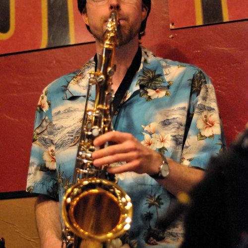 Aaron has played saxophone for 25 years.