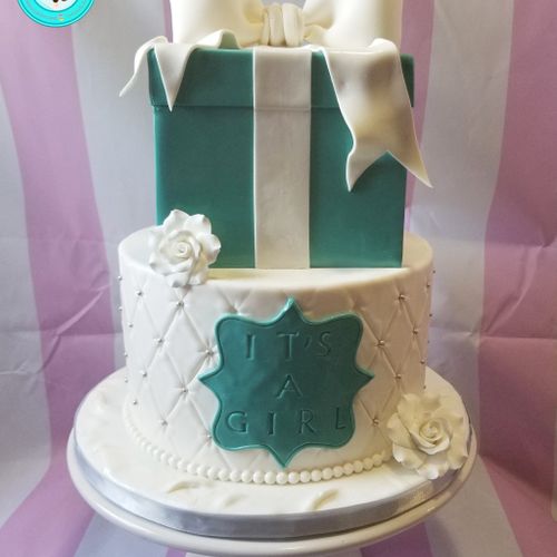 Tiffany Baby Shower Cake