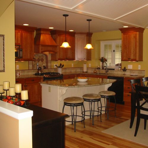 Total remodeled kitchen with new ceiling, flooring