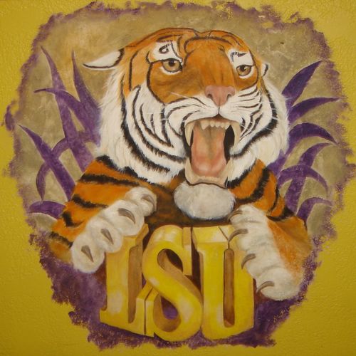 LSU Tiger mural work